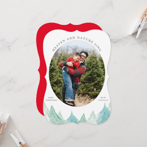 Heaven and Nature Sing Holiday Photo Card in Grey