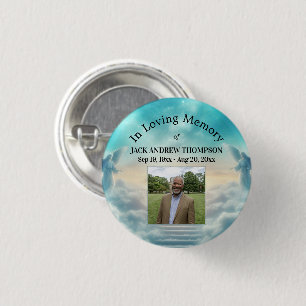 Heaven Angels Celebration Of Life Photo  Button
