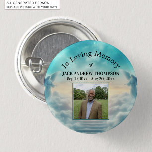 Heaven Angels Celebration Of Life Photo Button