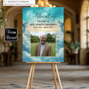 Heaven Angels Celebration Of Life Photo Foam Board
