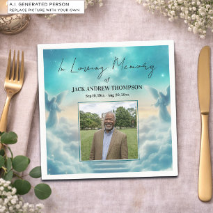Heaven Angels Celebration Of Life Photo  Napkins
