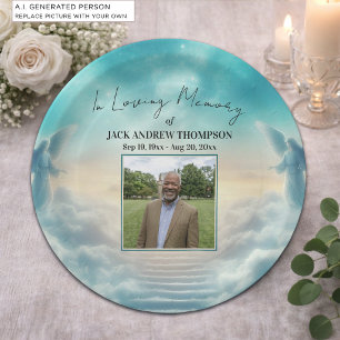 Heaven Angels Celebration Of Life Photo Paper Plates