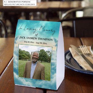 Heaven Angels Celebration Of Life Photo Paper Table Tent