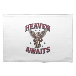 Heaven Awaits Gothic Angel Vintage Engraving Shirt Cloth Placemat