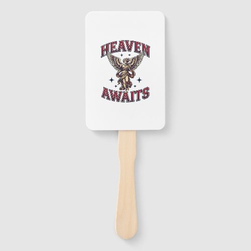 Heaven Awaits Gothic Angel Vintage Engraving Shirt Hand Fan