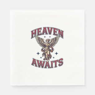 Heaven Awaits Gothic Angel Vintage Engraving Shirt Napkins
