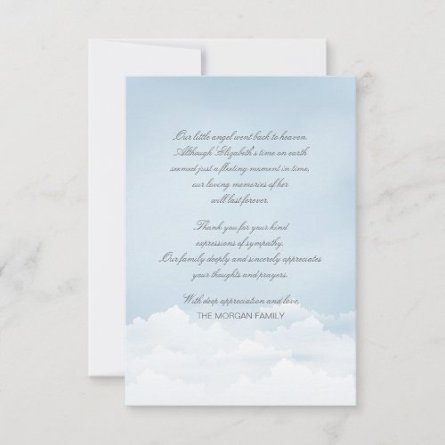 Heaven Bereavement Thank You Card