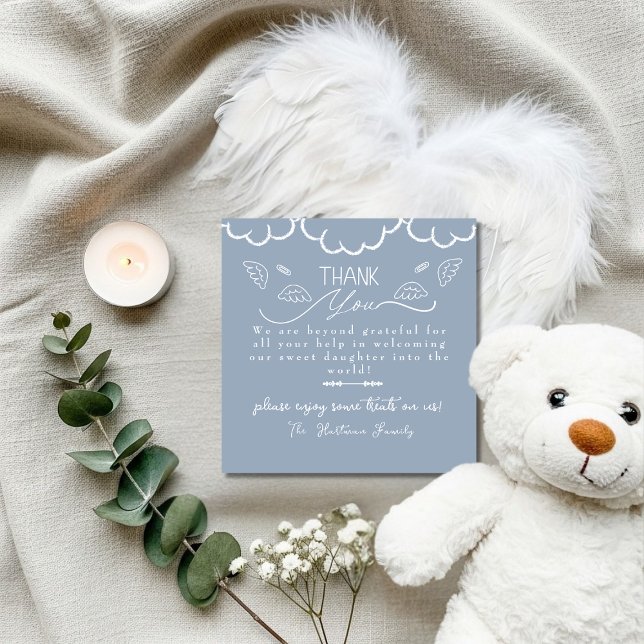 Heaven blue baby Labor & Delivery NICU Hospital  Thank You Card (Heaven blue baby Labor & Delivery NICU Hospital Thank You Card)