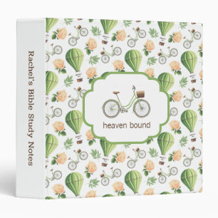 Heaven Bound Vintage Bike & Balloon 3 Ring Binder