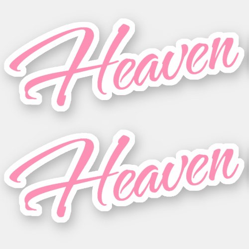 Heaven Decorative Name in Pink x2 Sticker