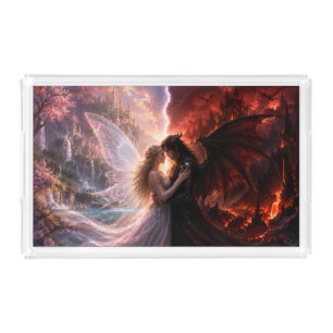heaven hell love acrylic tray