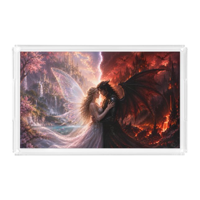 heaven hell love acrylic tray (Front)
