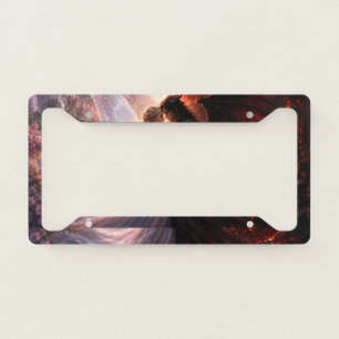 heaven hell love license plate frame