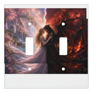 heaven hell love light switch cover