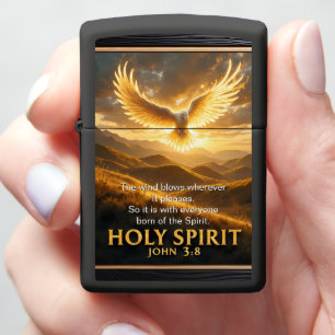 Heaven Holy Spirit Dove Majestic John 3:8 Verse Zippo Lighter