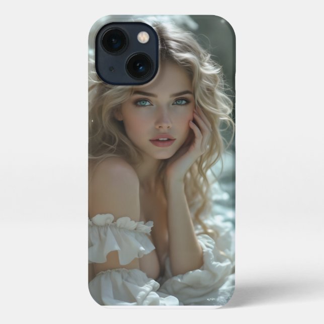 Heaven in Her Eyes: Angel of Quiet Wonder iPhone Case (Back)