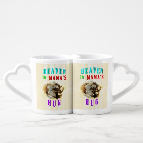 Heaven In Mamas Hug orangutans Happy Mothers Day Coffee Mug Set