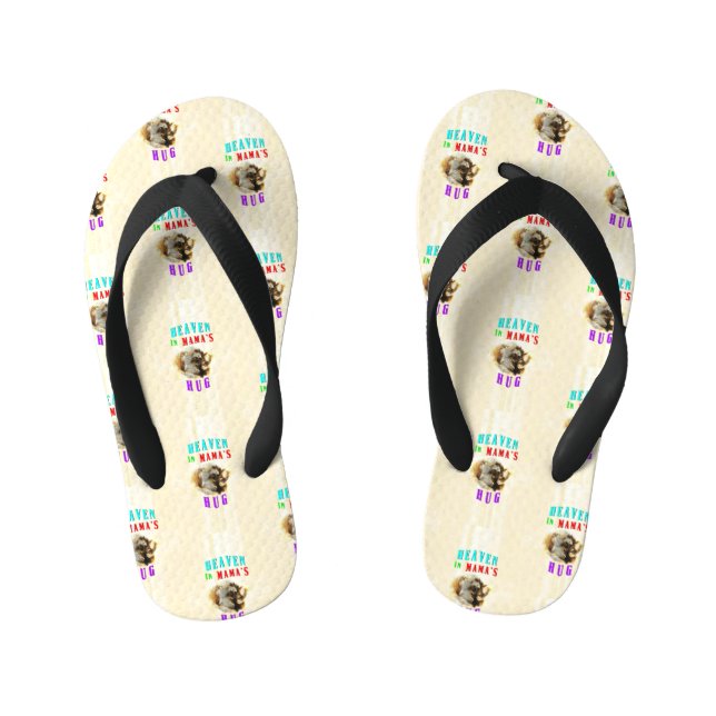 Heaven In Mama's Hug orangutans Happy Mother's Day Kid's Flip Flops (Footbed)