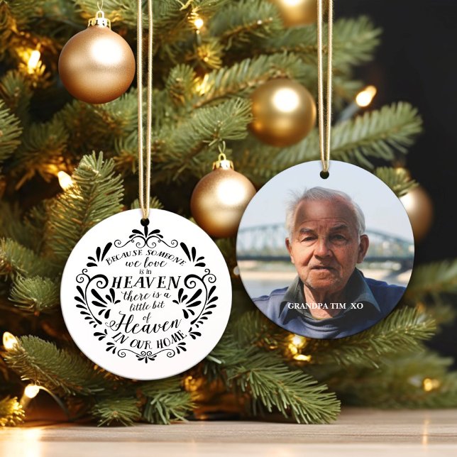 Heaven in our Home...Customized Memorial Photo Ceramic Ornament (Creator Uploaded)