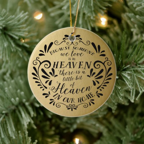 Heaven in our HomeGold Memorial Photo Ceramic Ornament