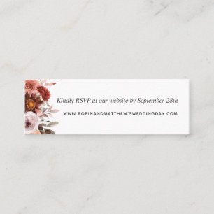 Heaven in Rose Blush Burgundy Floral Website Rsvp Mini Business Card