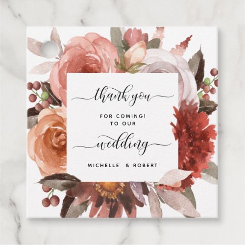 Heaven in Rose Blush Floral Wedding Thank You Favor Tags