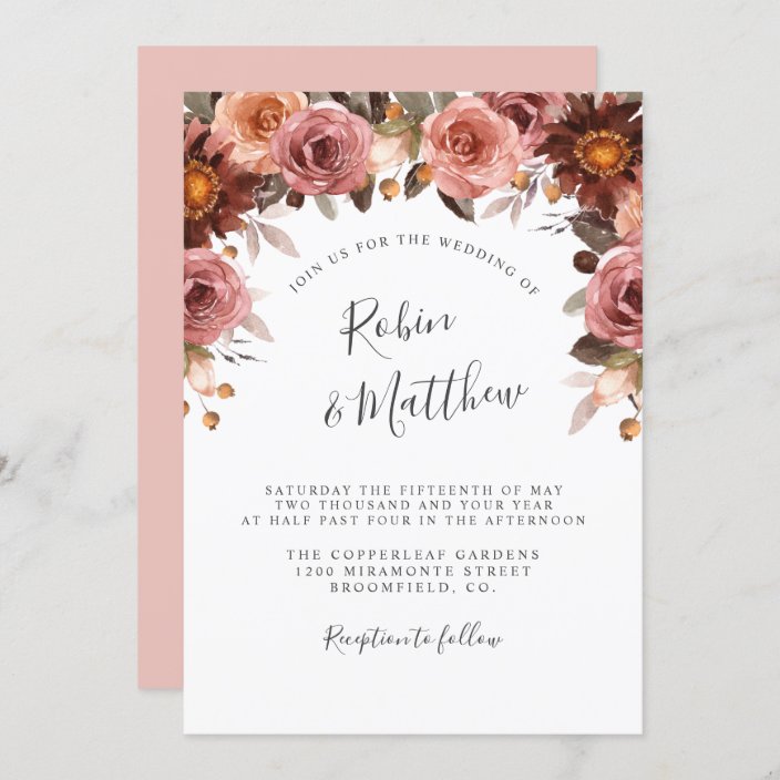 Heaven in Rose, Garland Floral Wedding Invitation | Zazzle.com