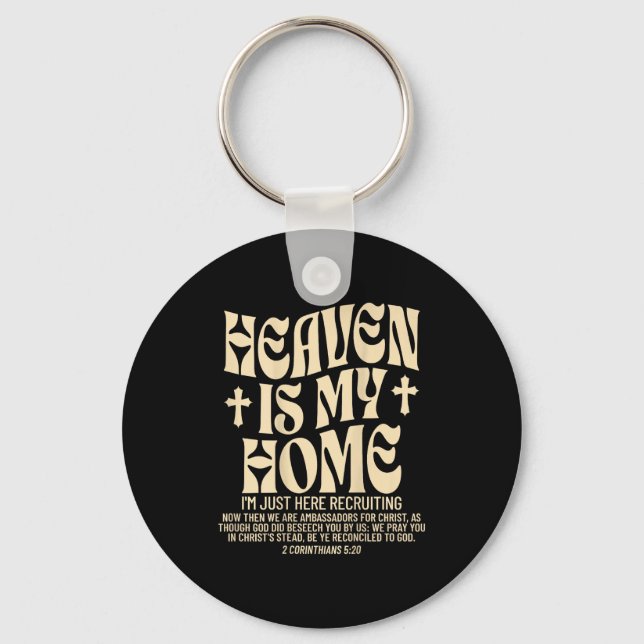 Heaven Is My Home Cross Christian Religious (on Ba Keychain (Front)