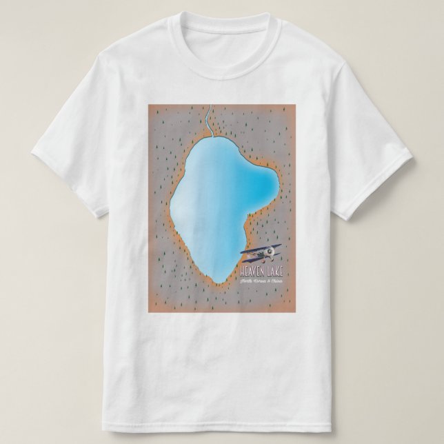 Heaven Lake North Korea & China map T-Shirt (Design Front)