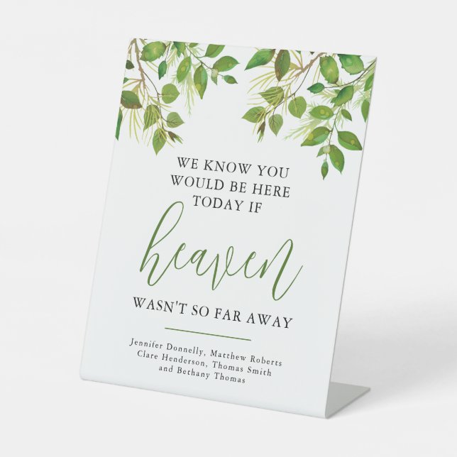 Heaven Memorial Wedding Pedestal Sign (Front)