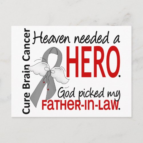 Heaven Needed a Hero Brain Cancer Father_In_Law Postcard