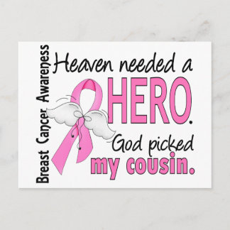 Heaven Needed A Hero Cousin Breast Cancer Postcard