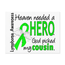 Heaven Needed a Hero Cousin Lymphoma Postcard