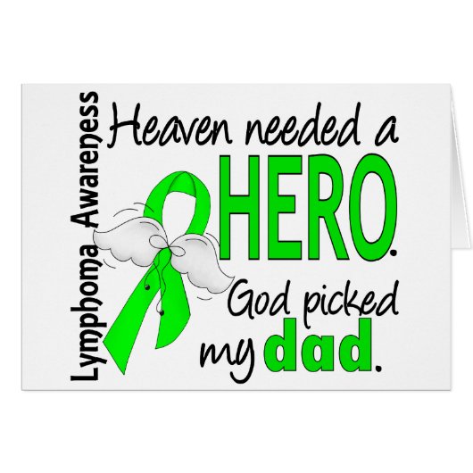 Heaven Needed a Hero Dad Lymphoma Cards (Front Horizontal)