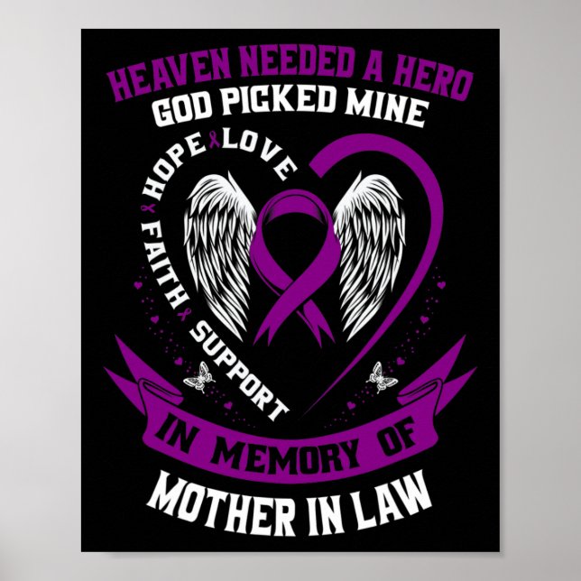 Heaven Needed a Hero God Mother In Law Mom Pancrea Poster (Front)