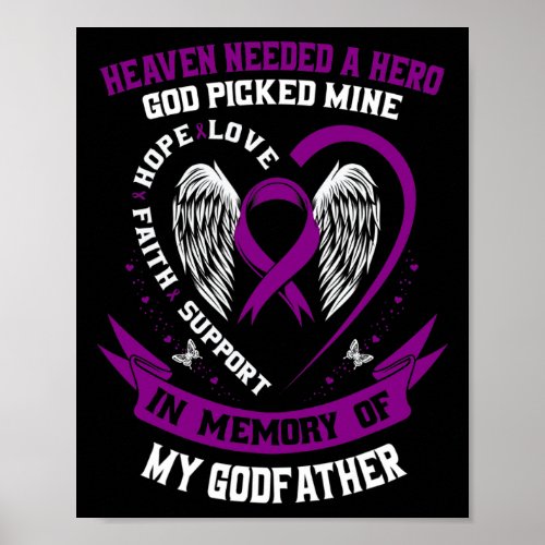 Heaven Needed a Hero God Picked Godfather Pancreat Poster