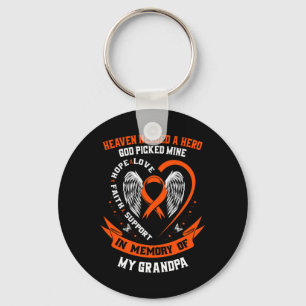 Heaven Needed a Hero God Picked My Grandpa Leukemi Keychain