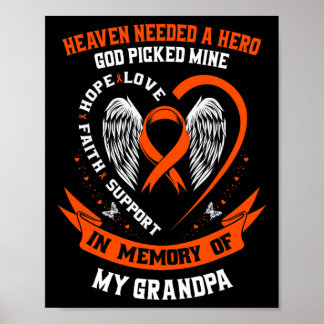 Heaven Needed a Hero God Picked My Grandpa Leukemi Poster