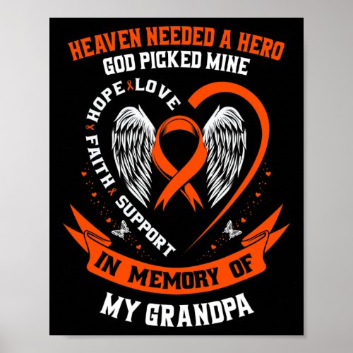 Heaven Needed a Hero God Picked My Grandpa Leukemi Poster