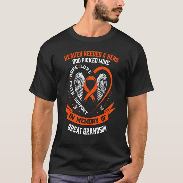 Heaven Needed a Hero God Picked My Great Grandson  T-Shirt (Front)
