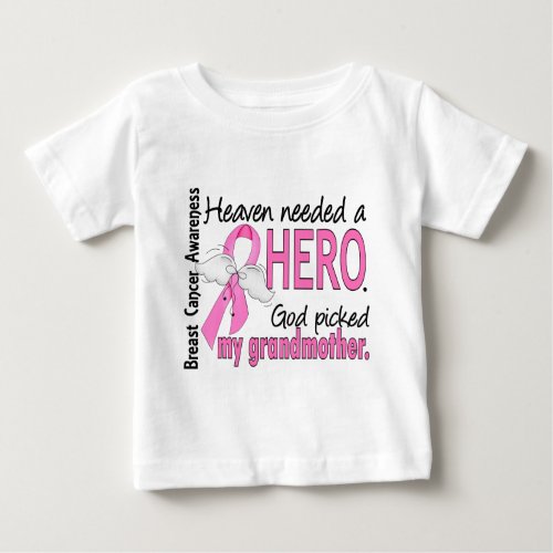 Heaven Needed A Hero Grandmother Breast Cancer Baby T_Shirt