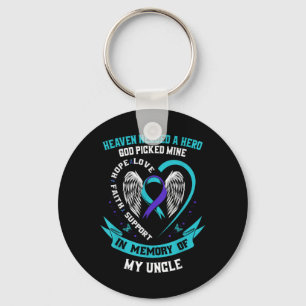 Heaven Needed A Hero Veteran Uncle Suicide Awarene Keychain