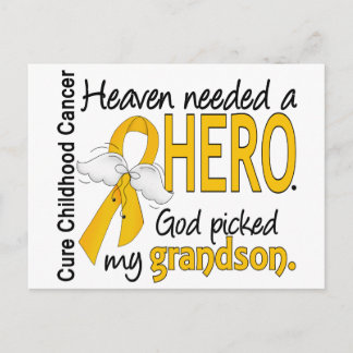 Heaven Needed Hero Grandson Childhood Cancer Postcard