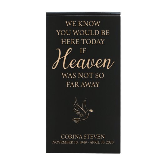 Heaven Not So Far Away Engraved Keepsake Urn (Front)