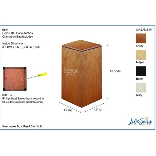 Heaven Not So Far Away Engraved Keepsake Urn (Dimensions)