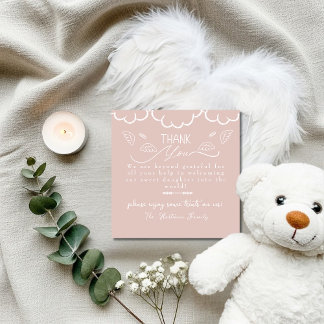 Heaven Pink baby Labor & Delivery NICU Hospital Thank You Card