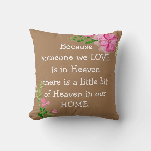 Heaven Quote Throw Pillow (Front)