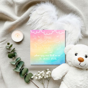 Heaven Rainbow baby Labor  Delivery NICU Hospital  Thank You Card
