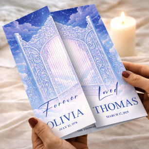 Heaven’s Gates Celebration of Life Funeral Program Flyer