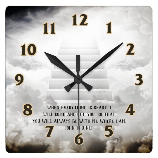 Heaven Scripture Square Wall Clock